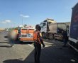 תאונה בין 2 משאיות במחלף גדרה
